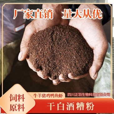 酱香型干白酒糟粉厂家烘干粉碎酒糟，牛羊猪鸡鸭鹅鱼虾蟹饲料