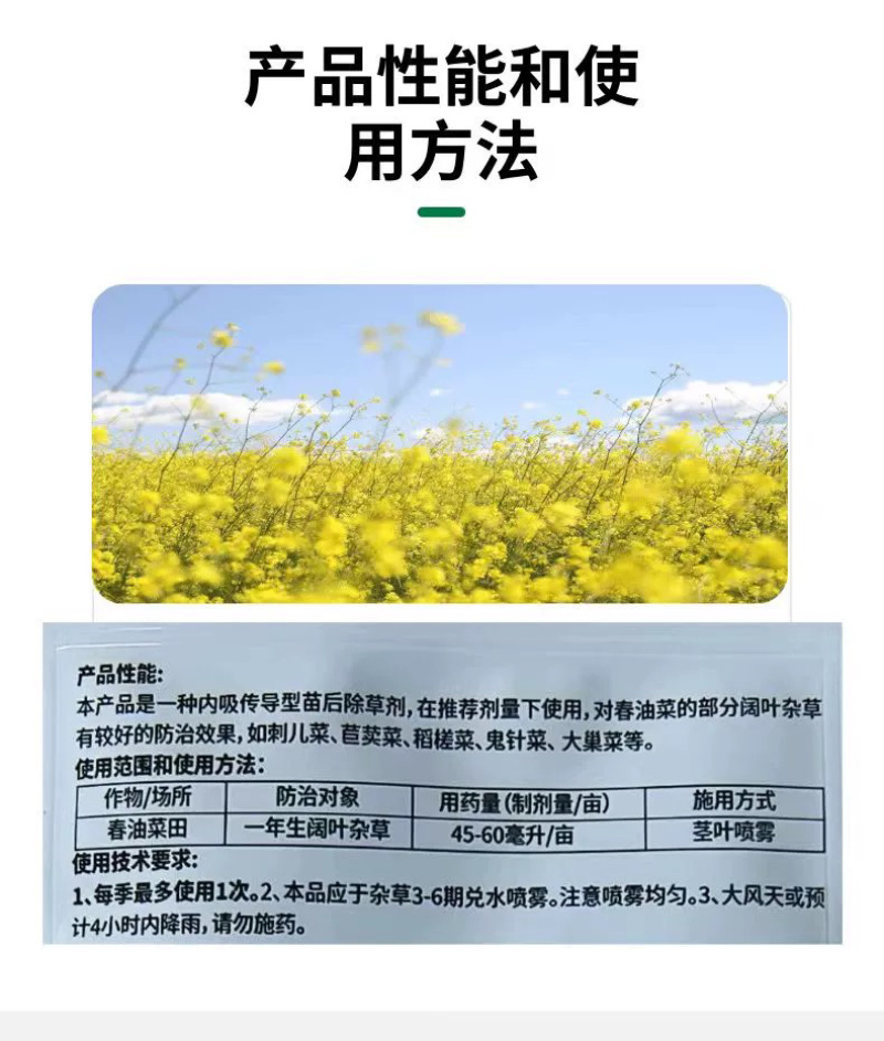 埃森30%二氯吡啶酸水剂油菜苗后除草剂阔叶杂草内吸传导