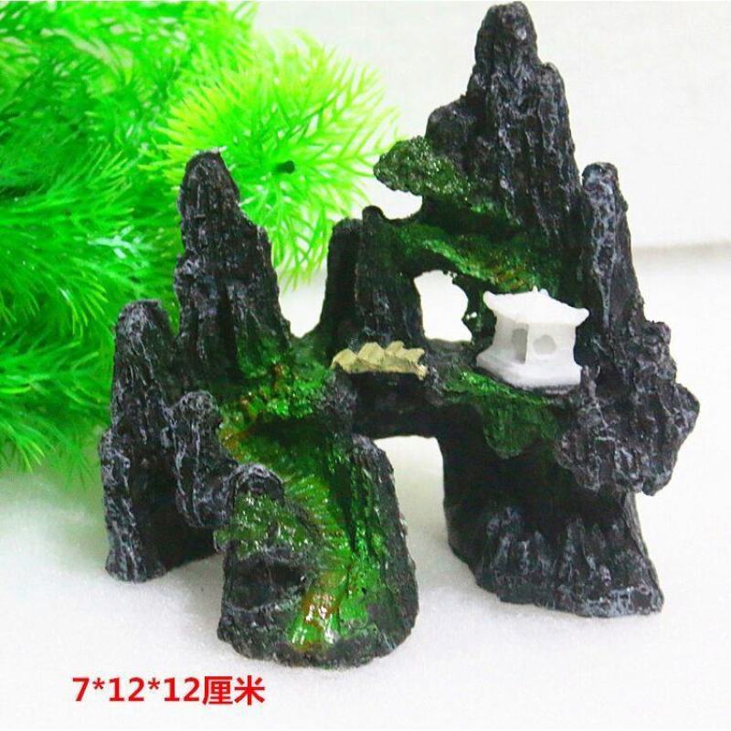 鱼缸假山装饰鱼缸造景水草套餐小桥假山石头大小鱼缸