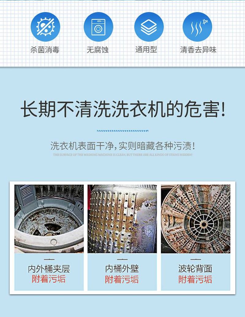 【厂家直批发】洗衣机清洗剂滚筒波轮全自动清洁剂去垢污渍神
