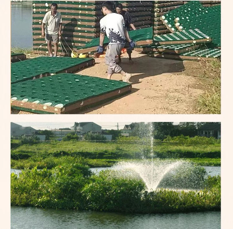 复合纤维浮动湿地高分子聚酯纤维浮动湿地水生植物湿地仿真湿