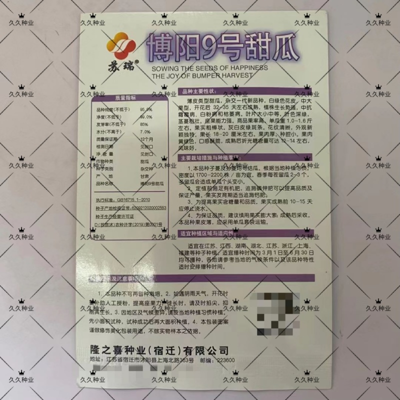 苏瑞博阳9号甜瓜种子博洋甜瓜薄皮超甜花皮香瓜种籽
