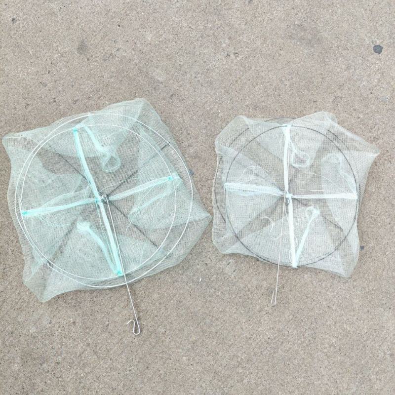 鱼笼渔网白色圆笼子捉虾鱼篓小鱼提网可折叠包邮