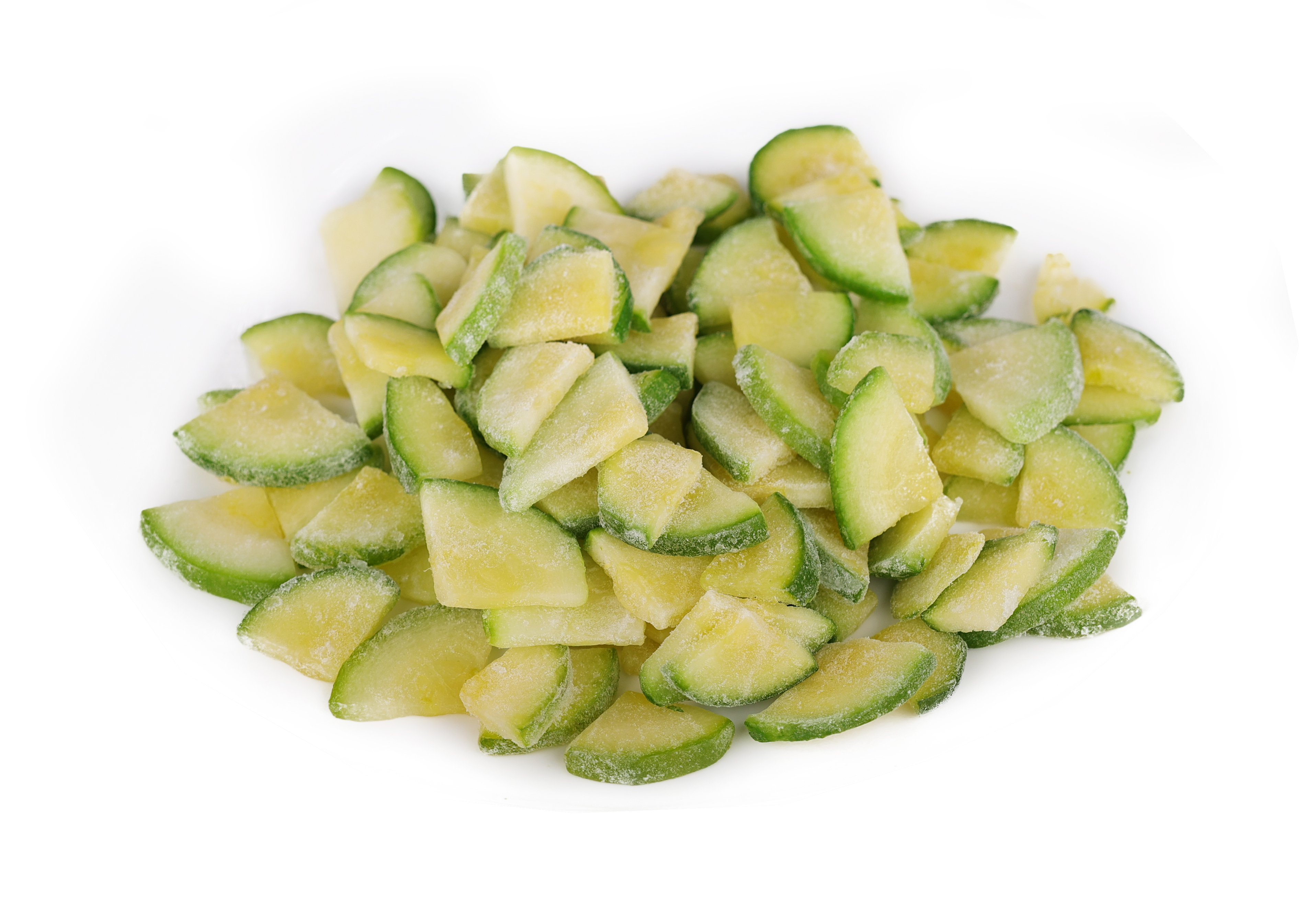 西葫芦切片展示其内部结构与新鲜程度