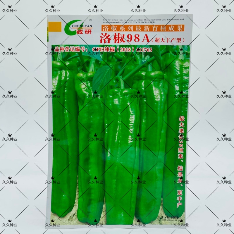 洛椒98A大果丰产型改进型辣椒种子牛角椒种籽薄皮青菜椒种