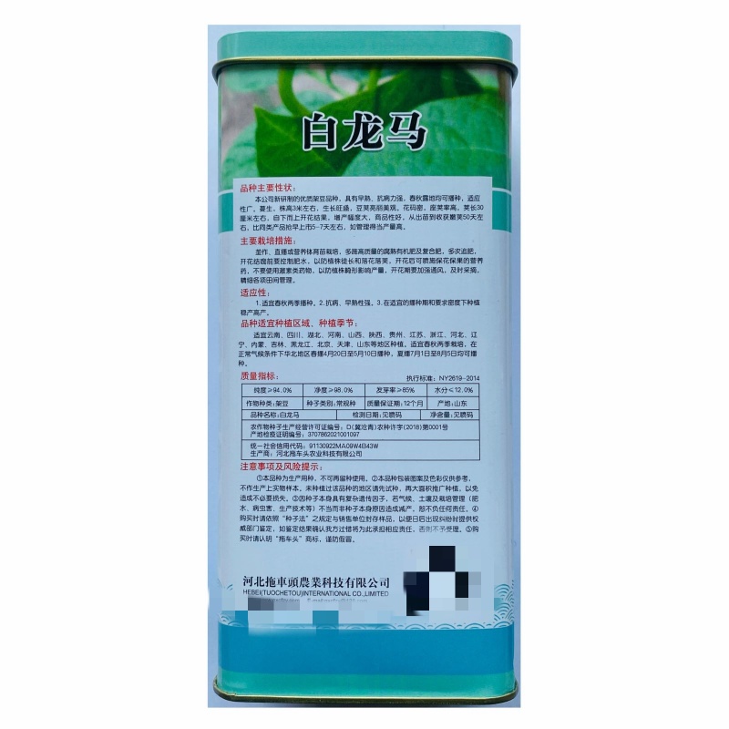 拖车头白龙马架豆四季豆种子