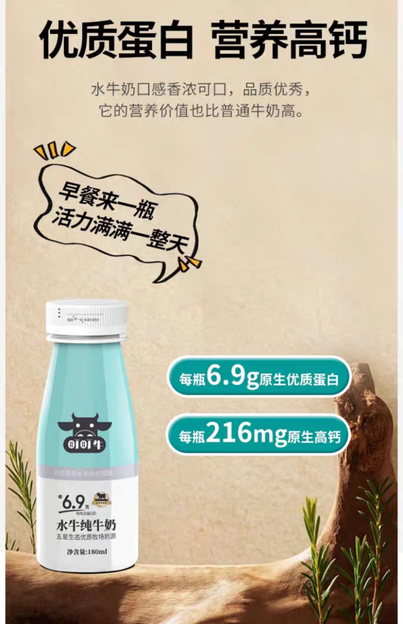 可代发，蛋白达到3.83的水牛奶，口感非常好，低脂高钙高