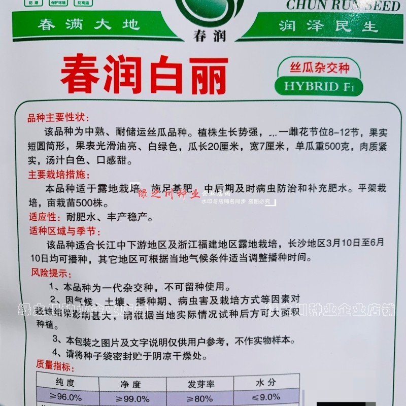 春润白丽丝瓜种子油亮白绿色白玉丝瓜种籽口感甜短胖水瓜种子