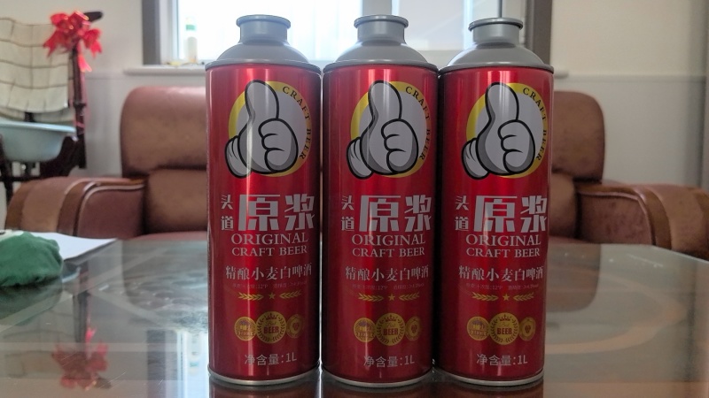 头道原浆精酿白啤酒1升罐装38口的，厂家招商发货