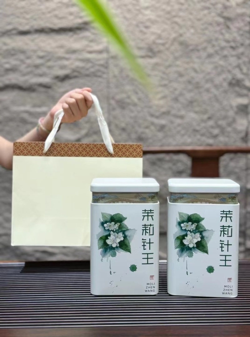 茉莉花茶茉莉针王银针王白亳全芽川茶浓香飘雪500g茶叶