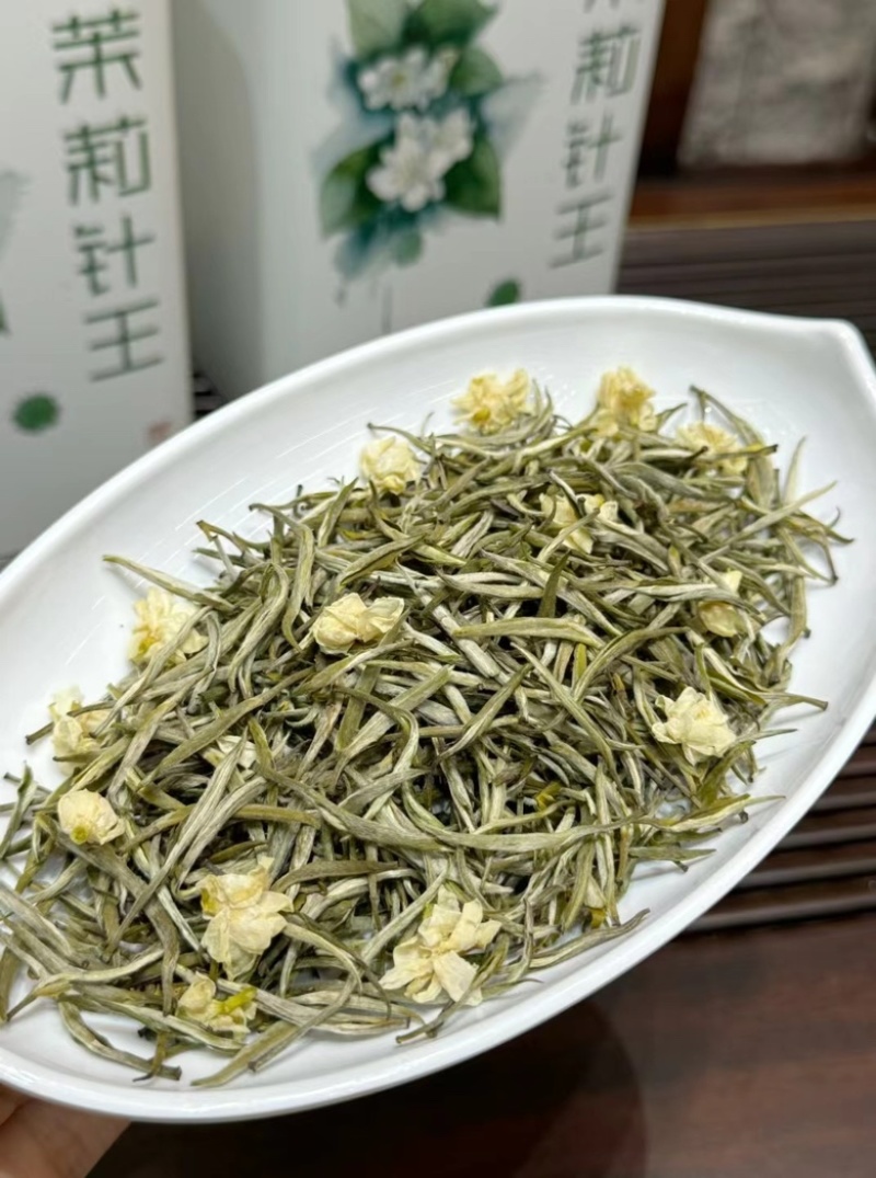 茉莉花茶茉莉针王银针王白亳全芽川茶浓香飘雪500g茶叶