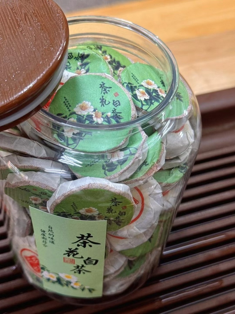 茶花白茶小圆饼500g茶叶可煮可泡福鼎老白茶饼干茶叶