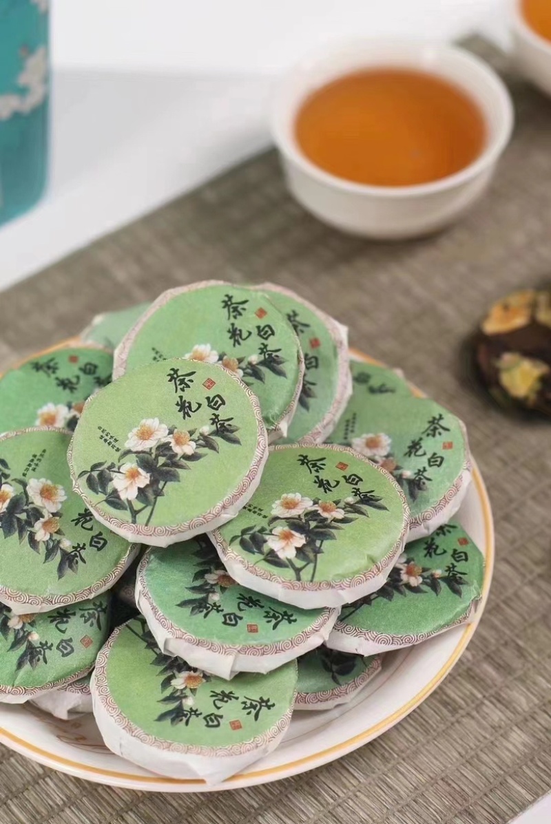 茶花白茶小圆饼500g茶叶可煮可泡福鼎老白茶饼干茶叶