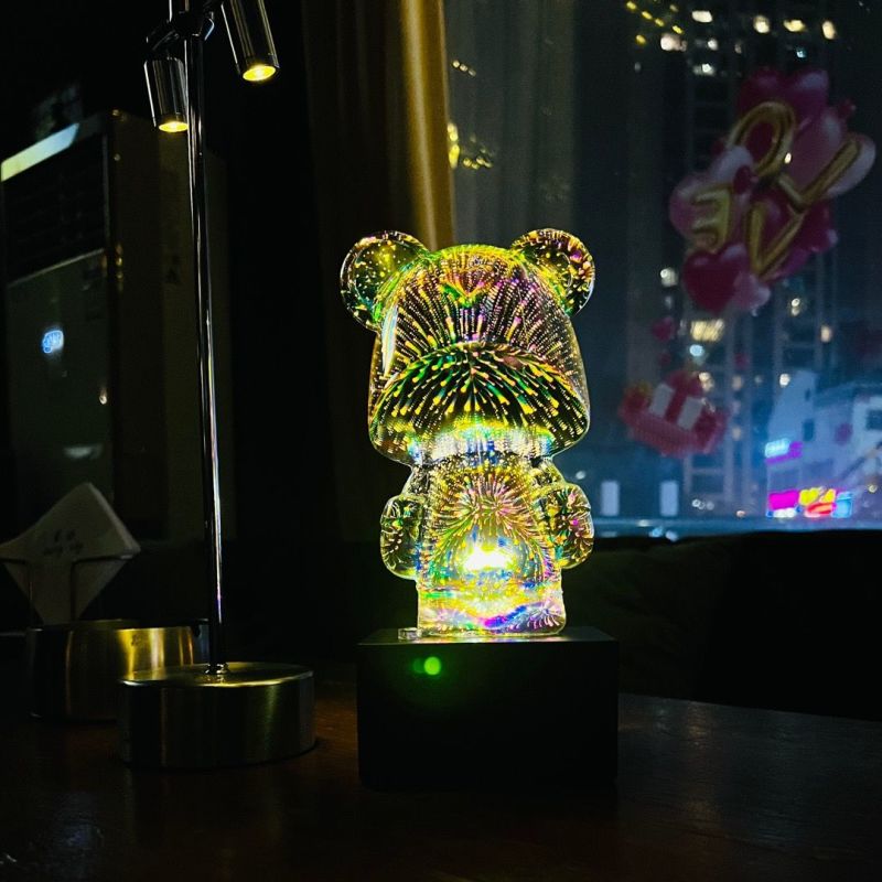 网红七彩小熊灯生日礼物3d蓝牙温馨卧室科技感灯光朋友轻奢