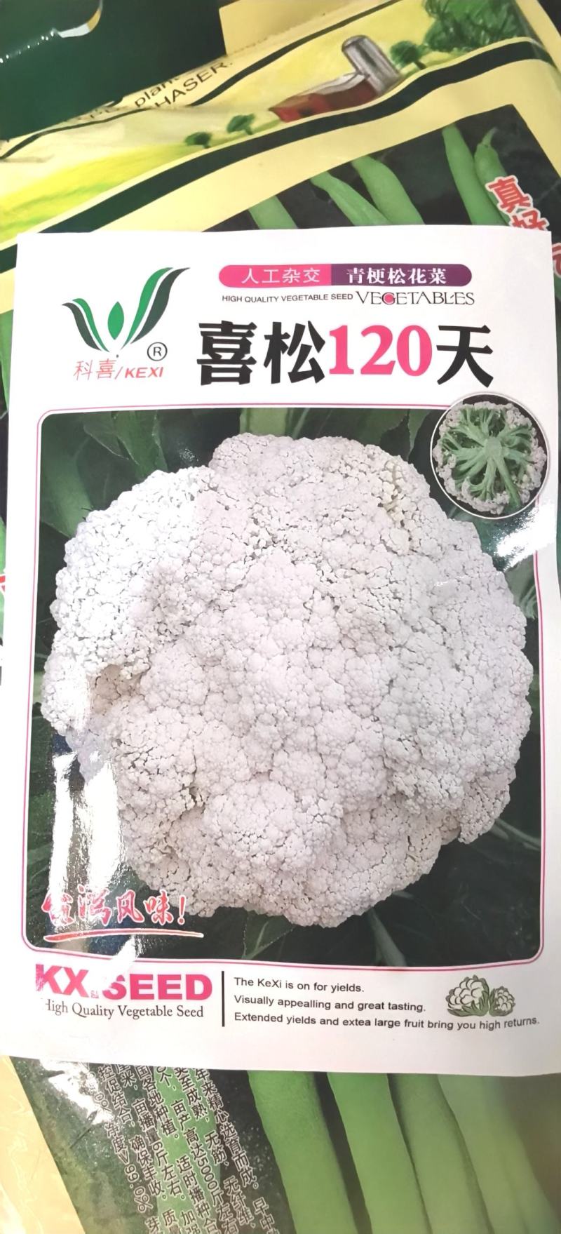 花菜种子喜松120天晚熟甜脆好吃花球大松散洁白产量高