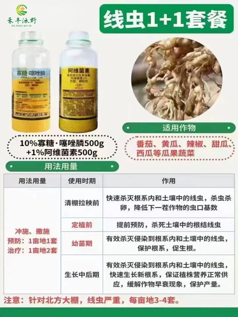 阿维噻唑磷膦线虫药烟草黄瓜草莓辣椒根结线虫根瘤菌线疙瘩