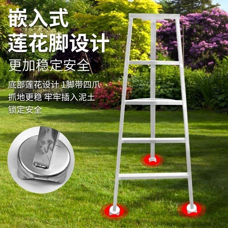 三脚特厚果园镀锌采摘修剪梯子园林专用梯三角梯加厚折叠梯园