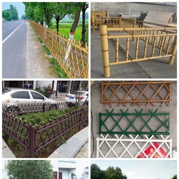 新农村建设不锈钢仿竹护栏草坪绿化菜园围栏景区仿真竹节篱笆