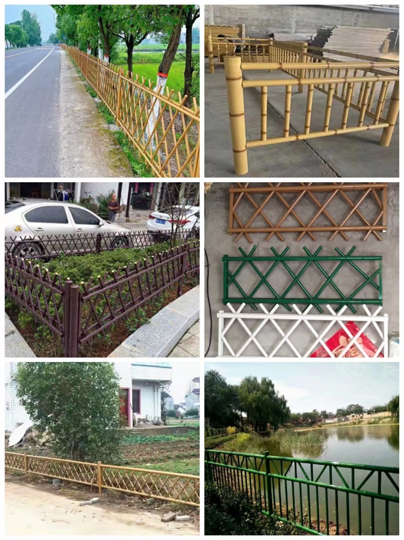 新农村建设不锈钢仿竹护栏草坪绿化菜园围栏景区仿真竹节篱笆