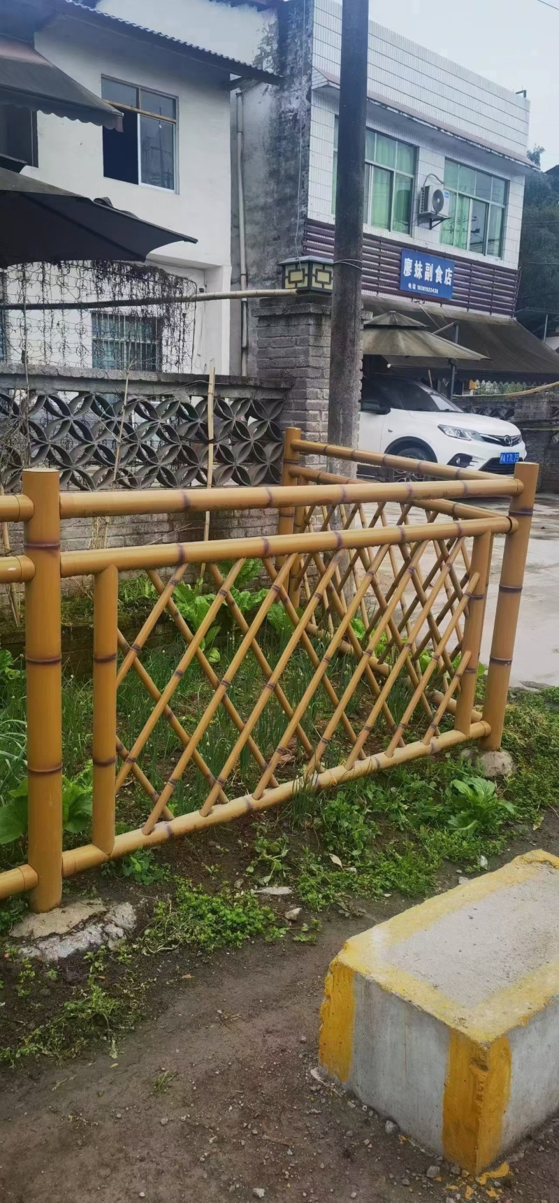新农村建设不锈钢仿竹护栏草坪绿化菜园围栏景区仿真竹节篱笆