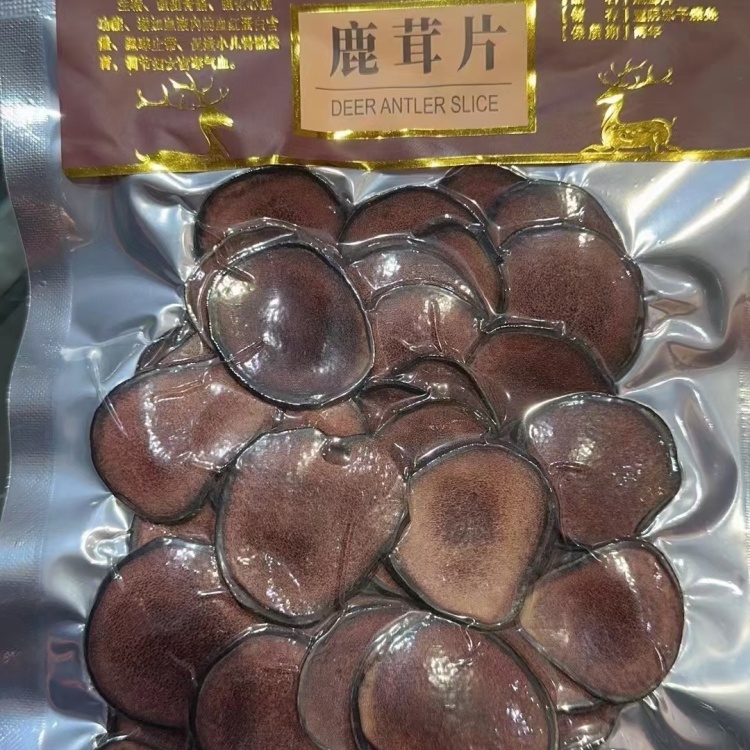 梅花鹿鹿茸批发]鹿茸片一斤也是批发价。送鲜人参一支价格1.20元