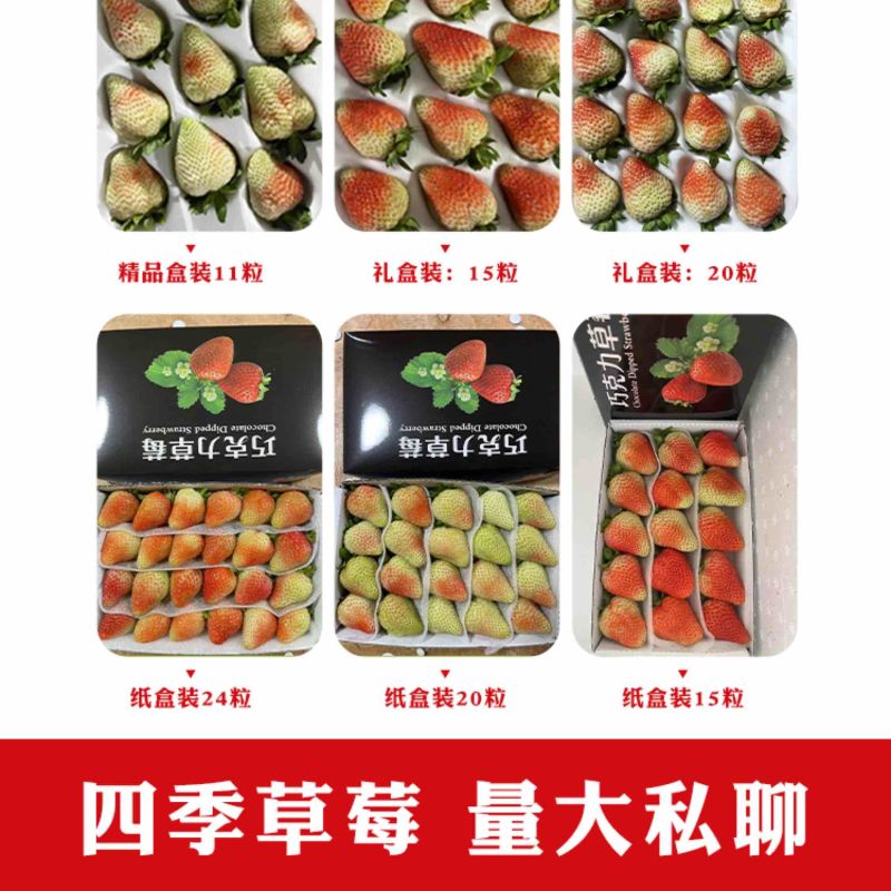 云南夏季红颜双流草莓烘培蛋糕奶茶商用口感酸甜