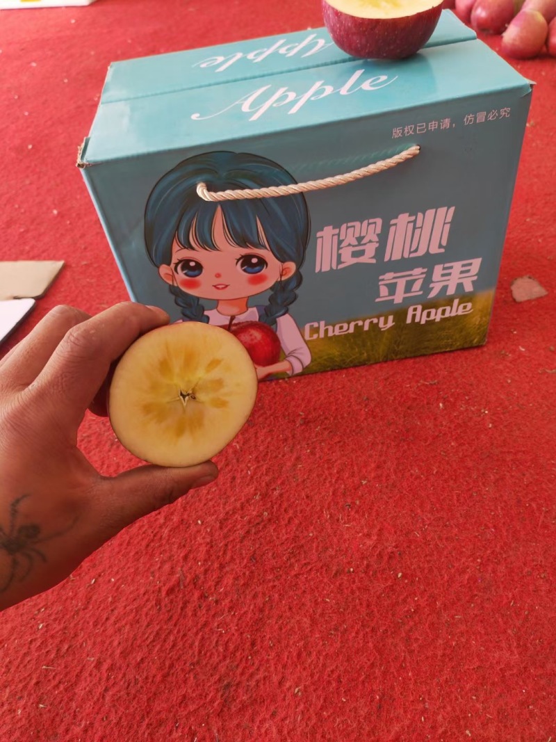 云南昭通冰糖心丑苹果樱桃小苹果整车待发落地配