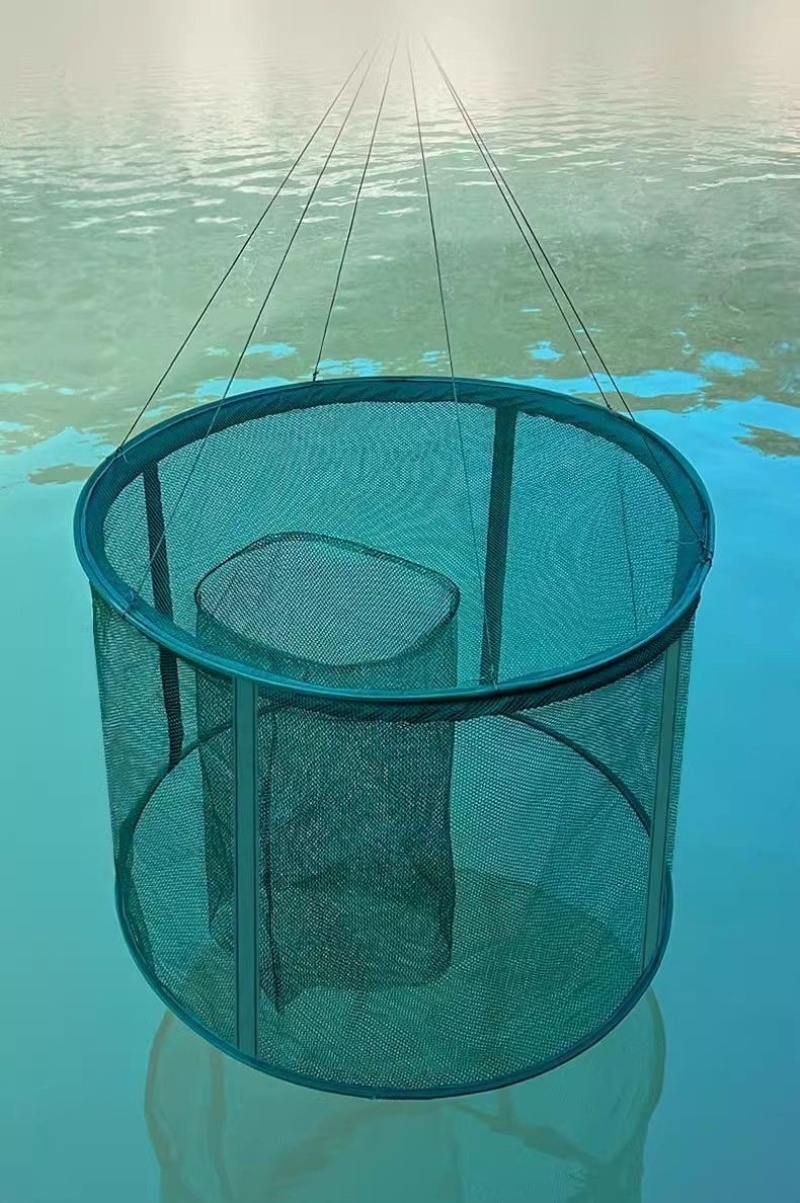 养鱼网箱鱼苗甲鱼大鱼养殖存鱼漂浮鱼护加密大号折叠鱼笼
