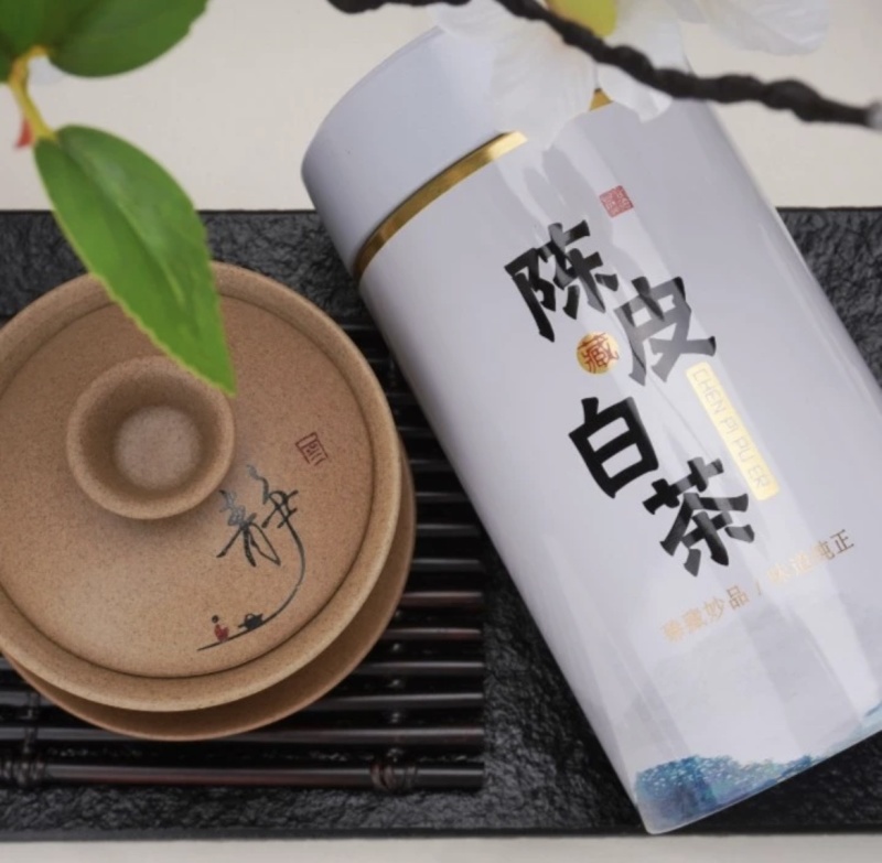 陈皮白茶龙珠福鼎白茶老白茶陈皮白牡丹一斤两罐500g