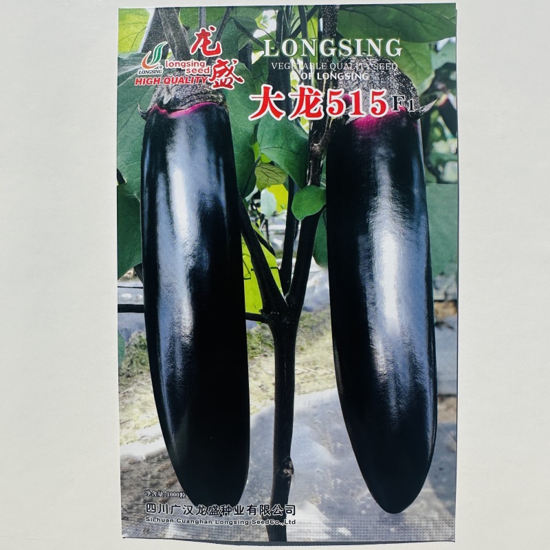 龙盛烧烤茄种子四川大龙515粗棒型茄子种子软糯清香好吃