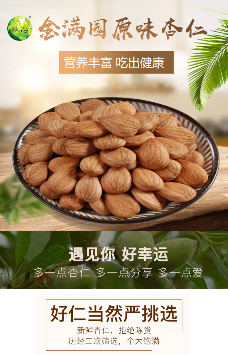 甘肃特产精选原味无壳原味杏仁