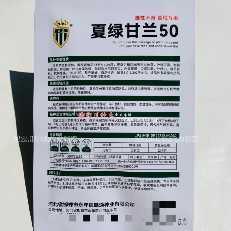 抗热夏绿甘兰5060甘蓝种子甜脆结球甘蓝种籽三季圆包菜种