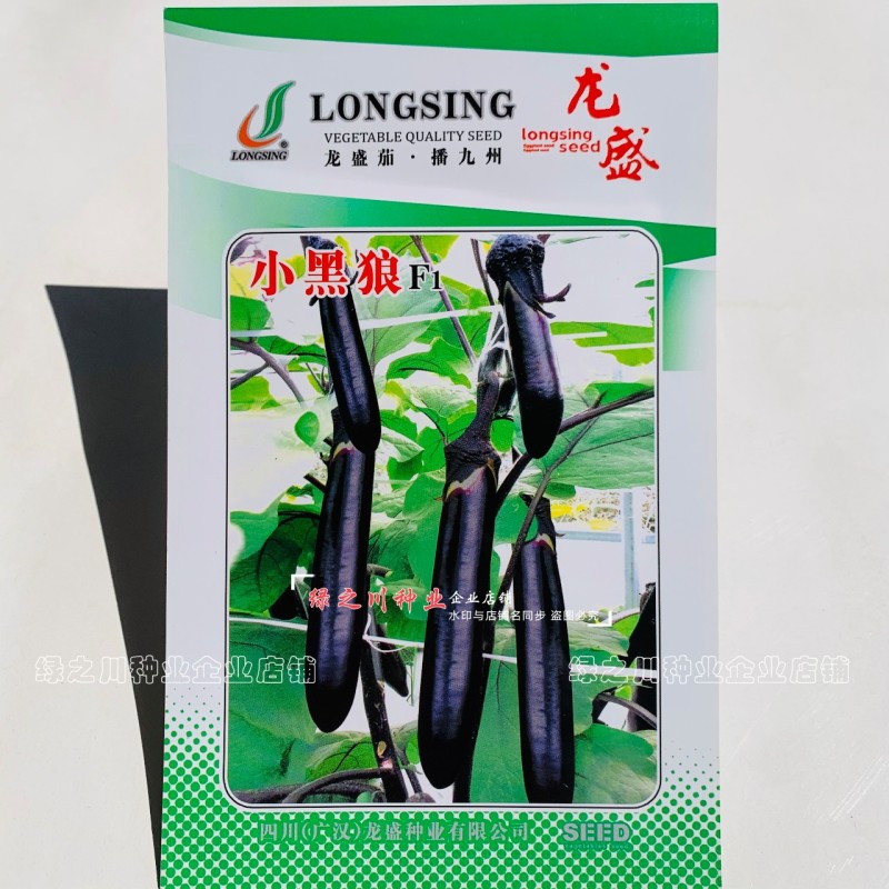 北方热销紫萼绿裤黑油亮绿肉小长条茄子种子小黑狼长茄种子