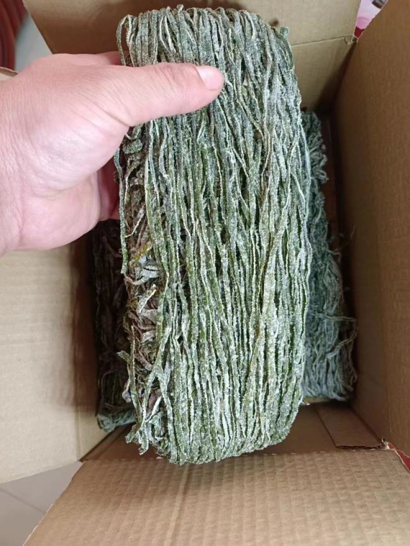 烘干海带丝，少盐无沙，含盐量3%，4倍泡发率，