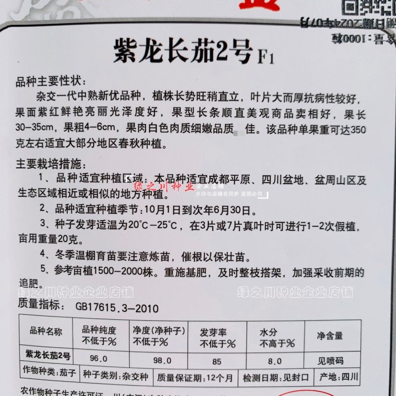 热销紫龙长茄2号紫红长茄种子长条顺直高产春秋季紫红色茄子