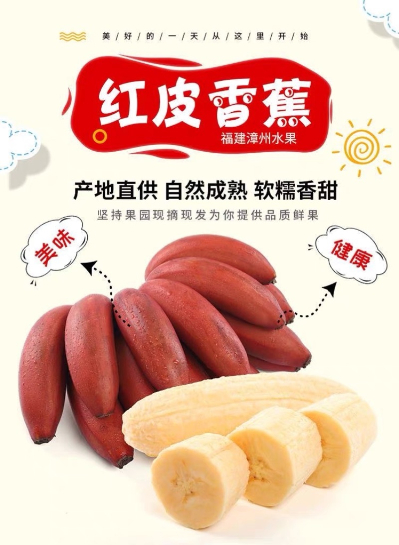 福建红美人香蕉现摘红皮香蕉新鲜水果甜糯孕妇水果整箱代发