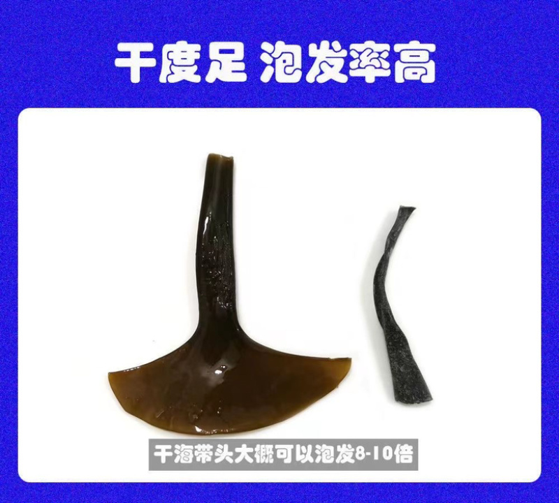 福建新货海带头特厚软糯海带根日晒无沙海带海梗袋装