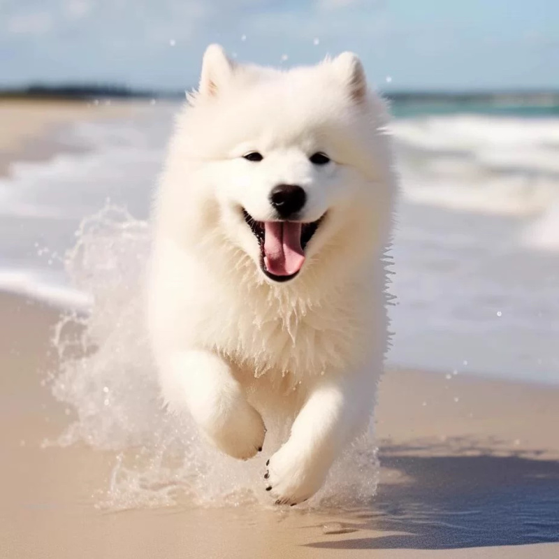 纯种萨摩耶幼犬活体微笑天使萨摩耶