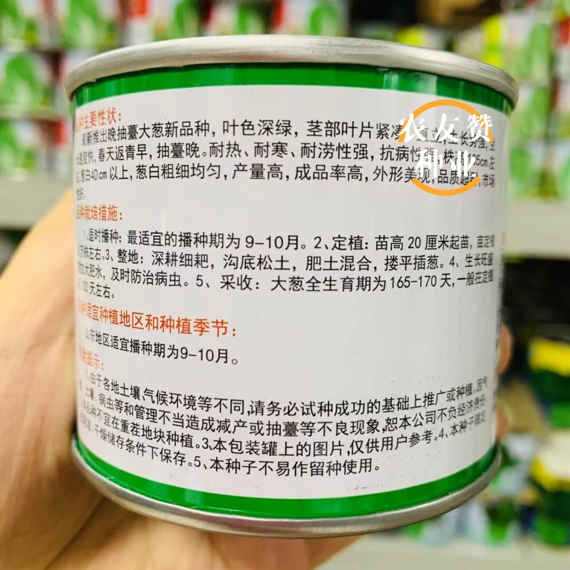 葱粲晚抽一本太大葱种子钢葱种子山东章丘铁杆大葱种籽抽苔晚