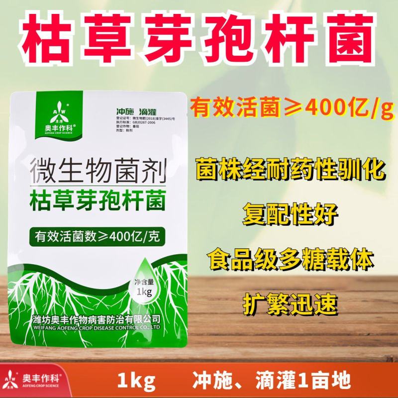 枯草芽孢杆菌微生物菌剂抗重茬防治根腐病枯萎病青枯病等土