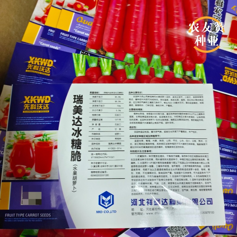 瑞美达冰糖脆胡萝卜种子红色水果胡萝卜种子口味甘甜秋播