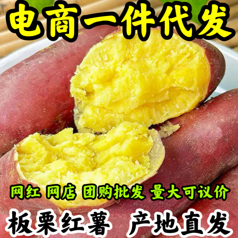 陕西板栗沙地红薯皮薄无丝粉糯干面现挖产地直发代发包邮