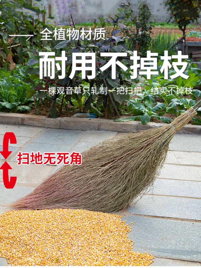 老式天然铁扫把植物草不粘毛家用扫地扫把环卫大扫帚庭院户外
