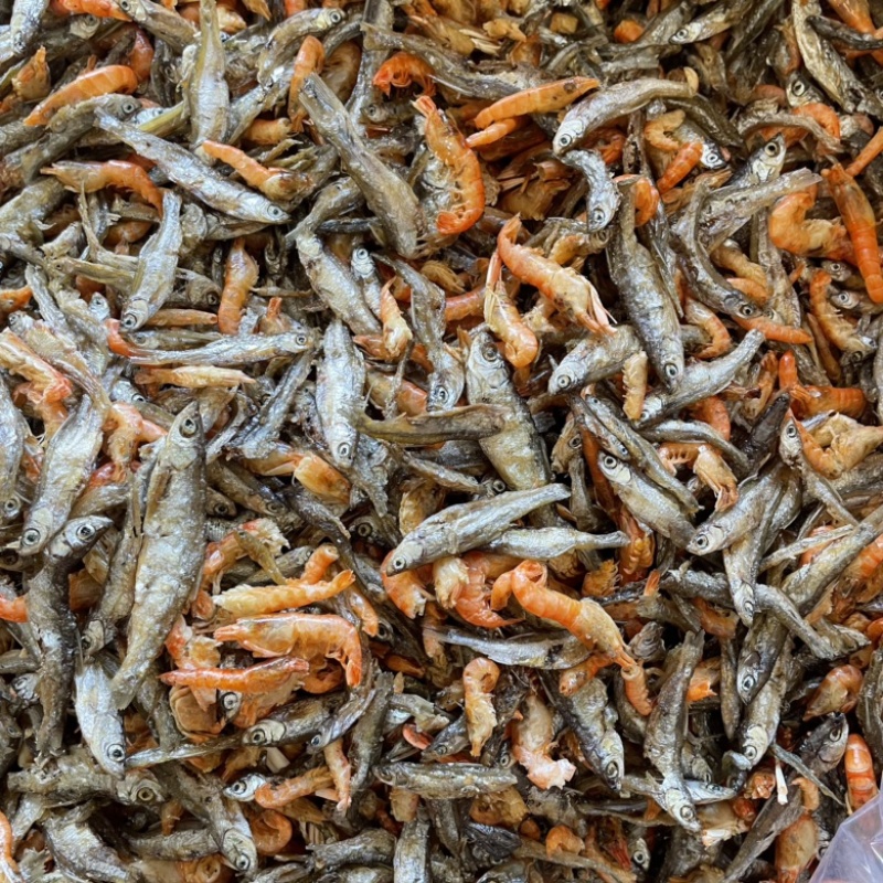 炸鱼拌虾生晒鱼干拌虾小鱼小虾地摊电商实体批发鱼