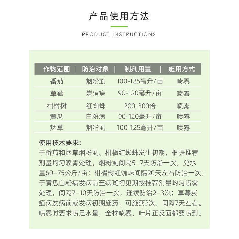 怀农特白粉虱烟粉虱红蜘蛛增效剂农药杀虫剂杀菌剂
