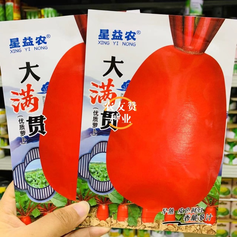 大满贯红萝卜种子早熟红皮萝卜种子口感脆嫩多汁秋季萝卜籽