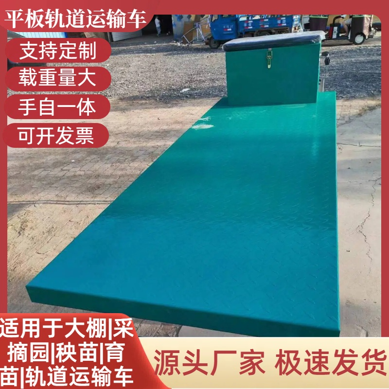 大棚轨道车电动平板运输车果园遥控平板轨道运输车蔬菜农用运