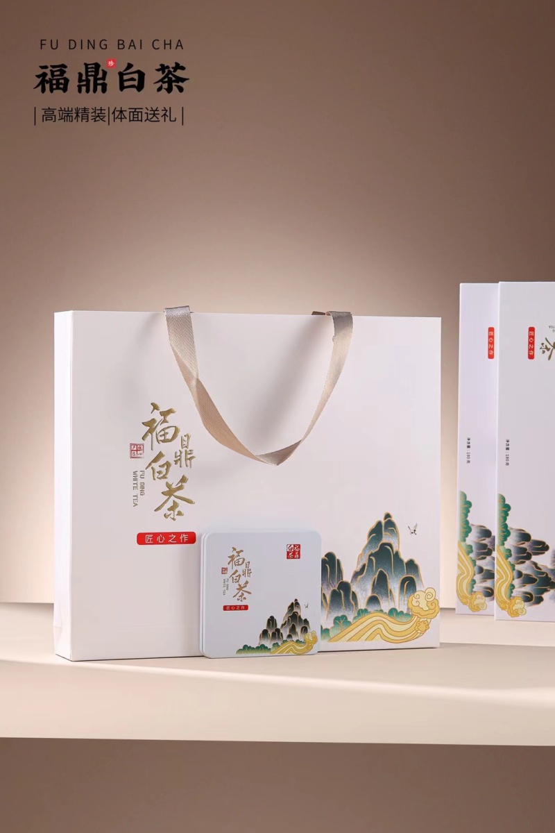 福鼎白茶高山老白茶寿眉陈年日晒白牡丹贡眉茶叶礼盒装