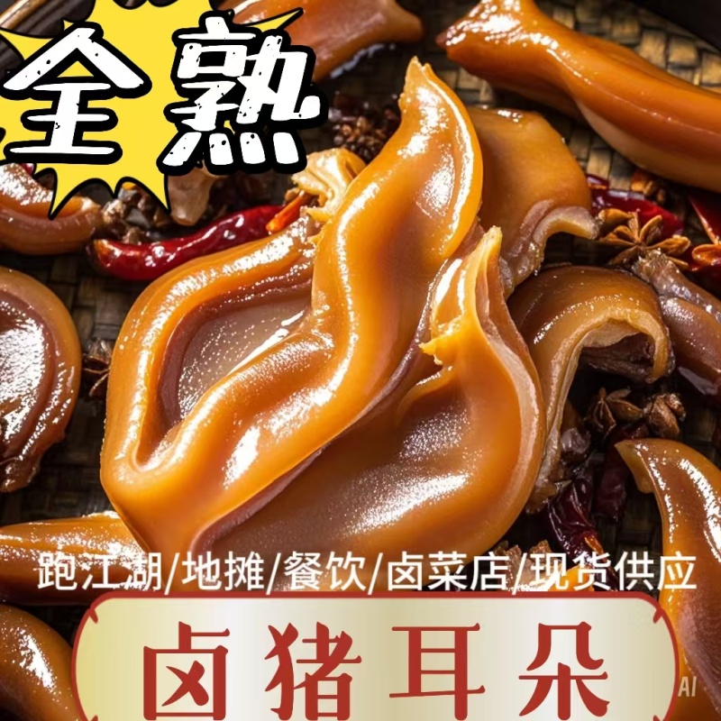 全熟真空卤猪耳朵餐饮卤菜店批发下酒菜跑江湖地摊五香猪耳朵