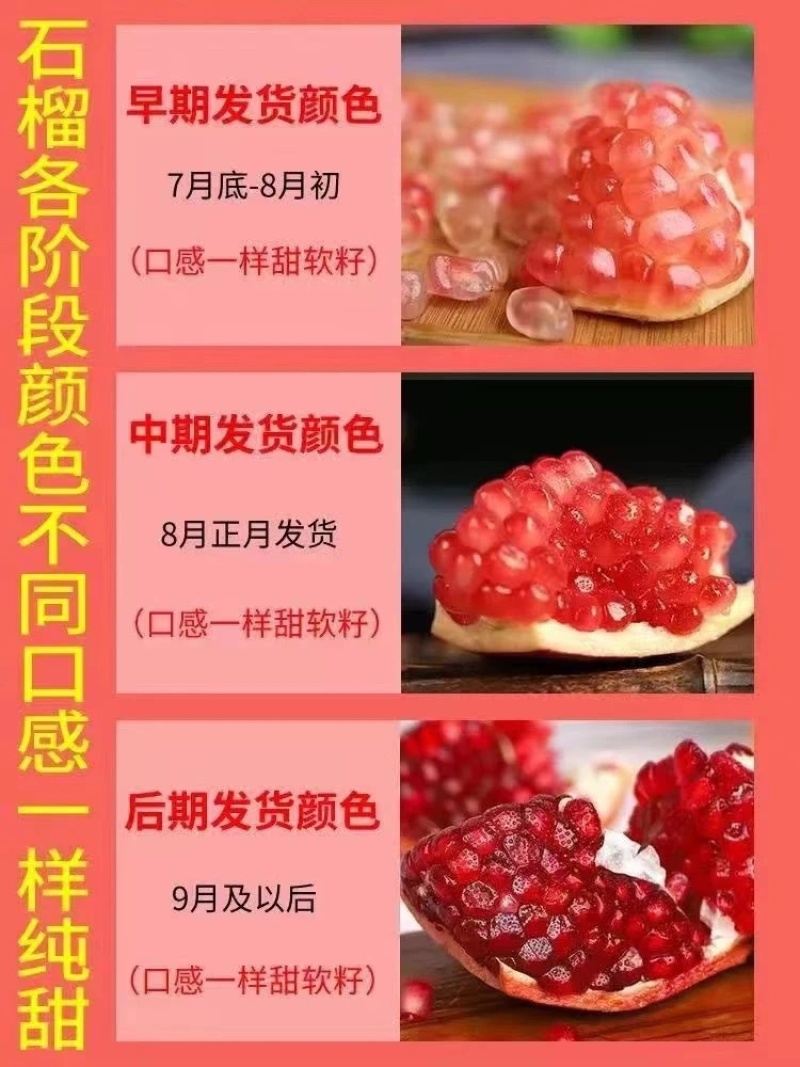 大凉山软籽石榴，个大皮细，味甜多汁，籽粒软，果香浓，包邮